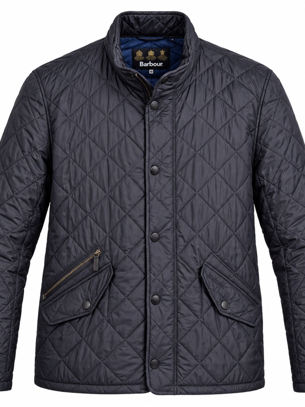 Barbour Flyweight Chelsea Quilted Jacket M Blue Lightweight Equestrian Preppy